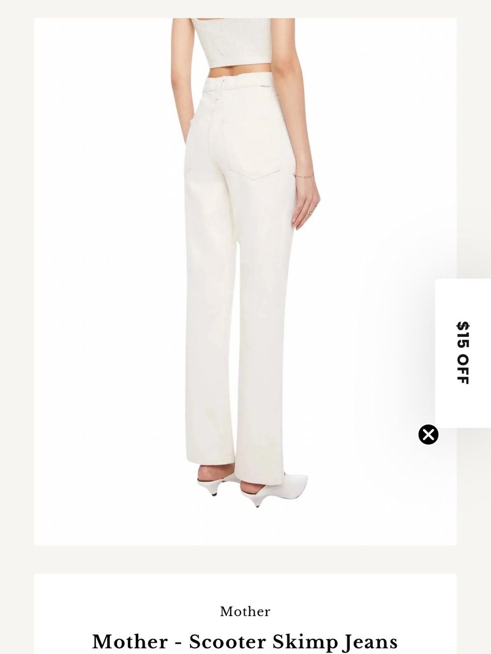 MOTHER Scooter Skimp Straight-Leg Jeans - Off-White